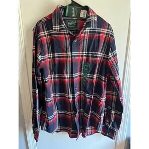 New Woolrich Flannel Shirt Size L Green Label Collection Front Pocket
